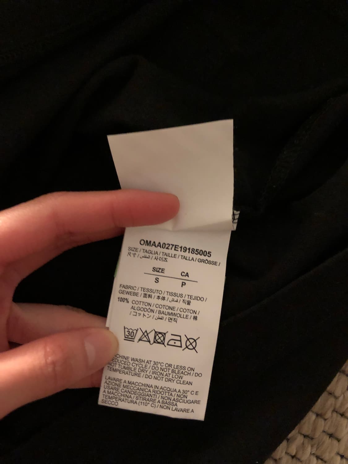 오프화이트 블랙 프린팅 반팔티 S 상품이미지4