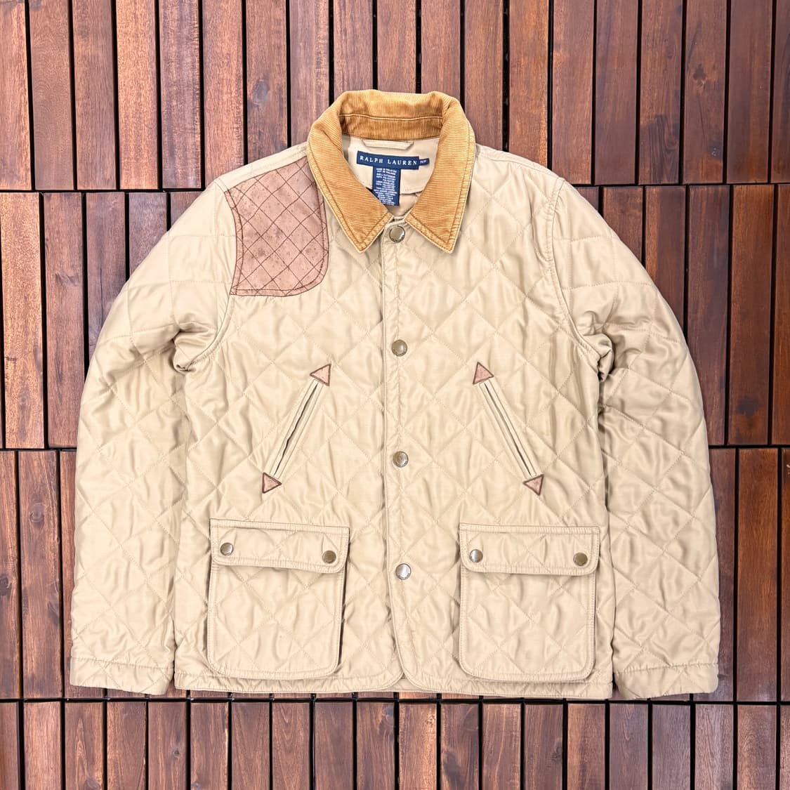 (M) 랄프로렌 폴로 레더 패치 퀼티드 헌팅 자켓 상품이미지1