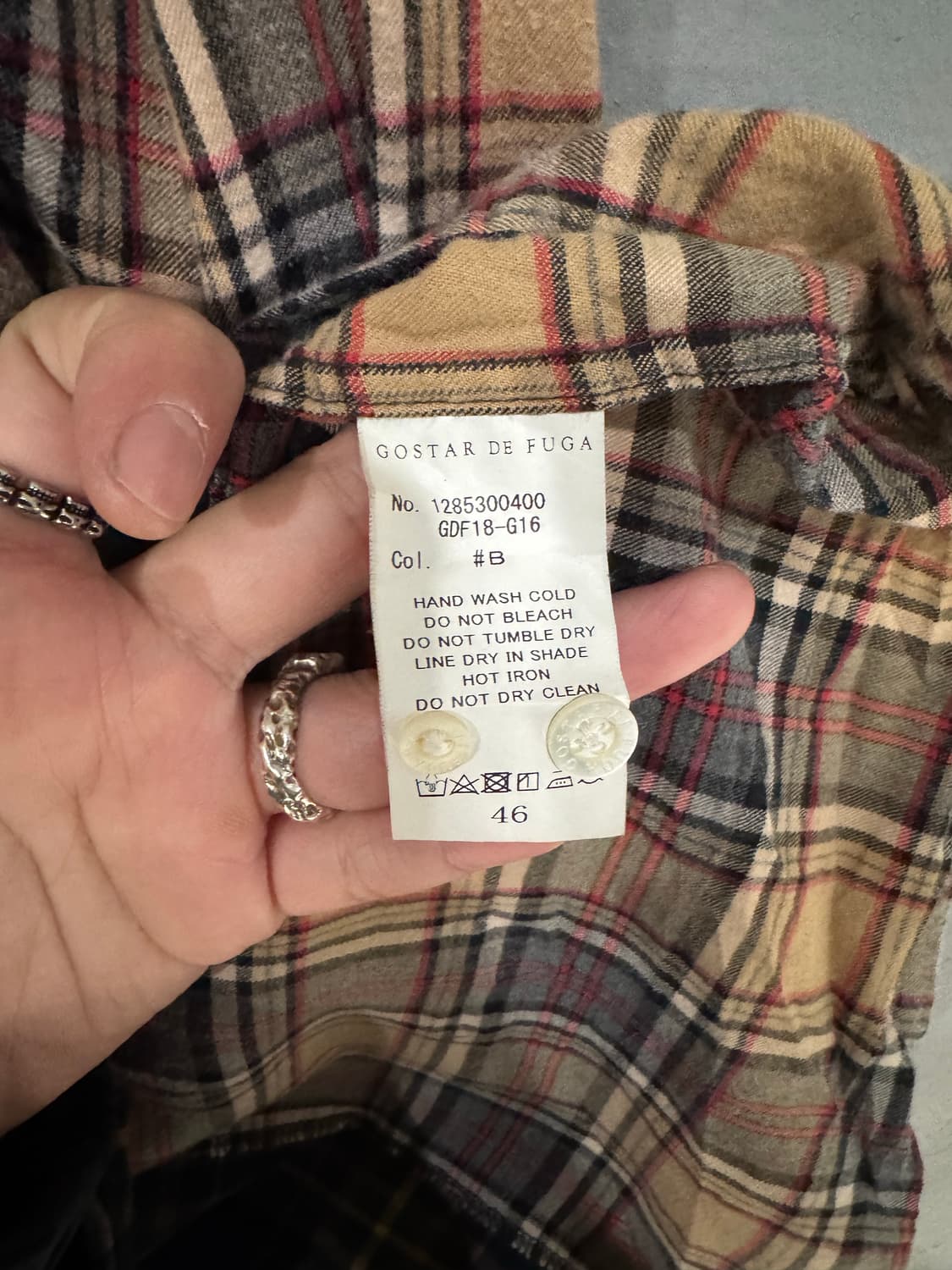 Gostar de FUGA 패치워크 체크 셔츠  상품이미지5