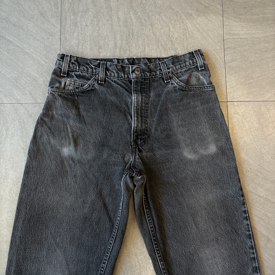 90s Levis 리바이스 550 데님 오렌지탭 블랙 팬츠  상품이미지6