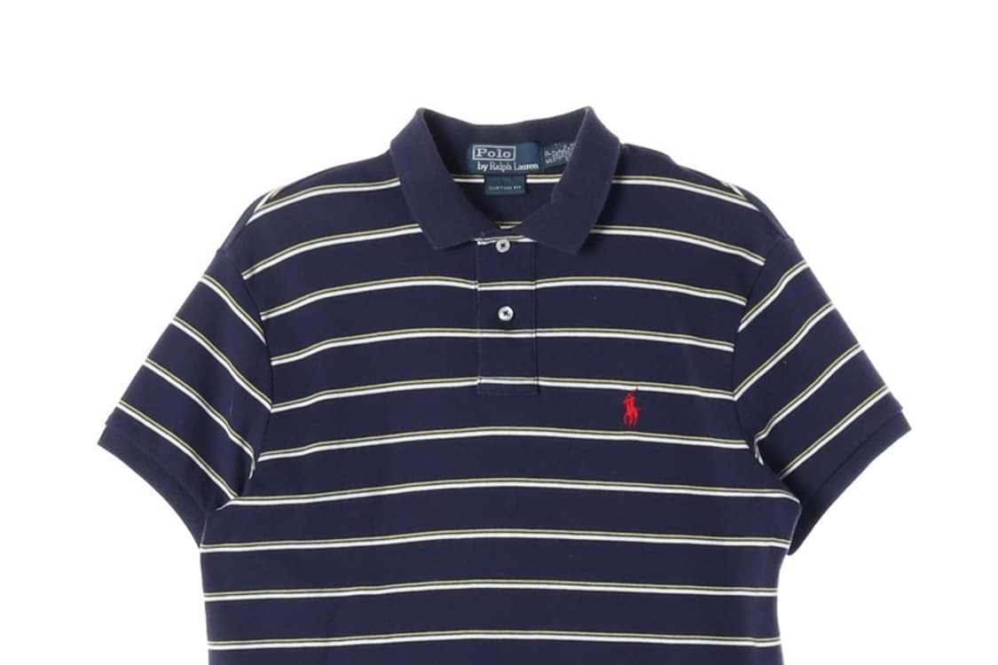 폴로 랄프로렌 커스텀핏 스트라이프 반팔 카라티 S 상품이미지3