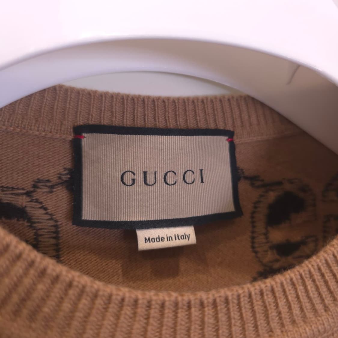 [중고/정품] 구찌 GG 울 자카드 니트 카멜 L 상품이미지3