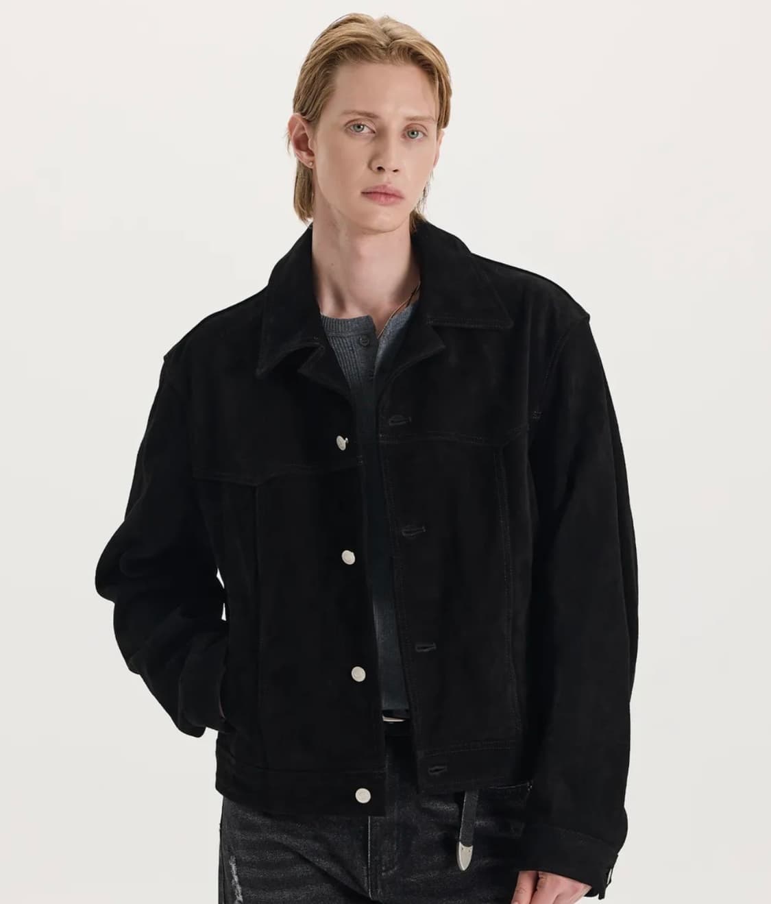 커넥트킨록 카우스웨이드 트러커 자켓 블랙 m 상품이미지1