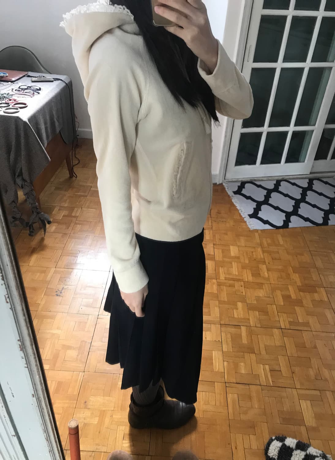 vintage lace zip-up hoodie 상품이미지2