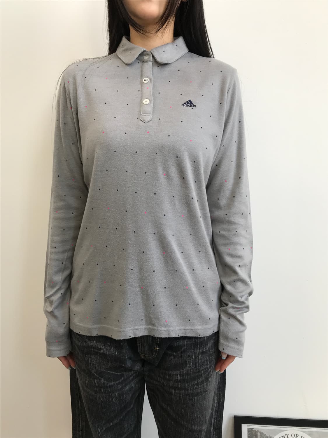 Adidas Dot Pattern Polo Long Sleeve 상품이미지2
