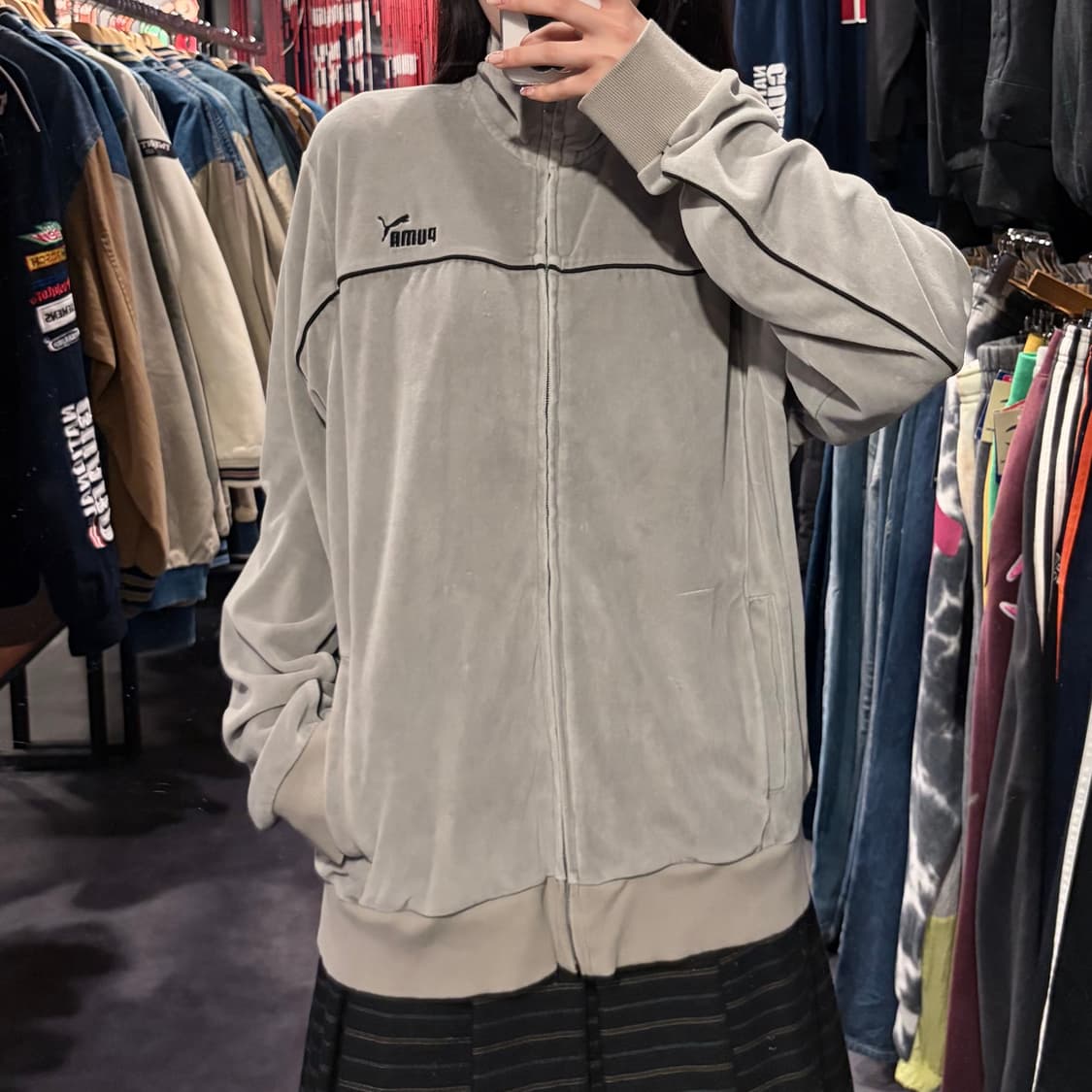 [IM] Puma 퓨마 벨벳 트랙 자켓 그레이 상품이미지1