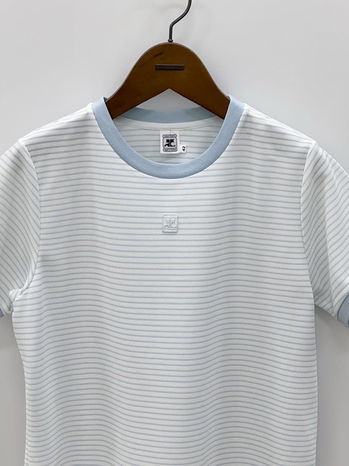 courreges / 꾸레쥬 스카이블루 스트라이프 링거 티셔츠  상품이미지4