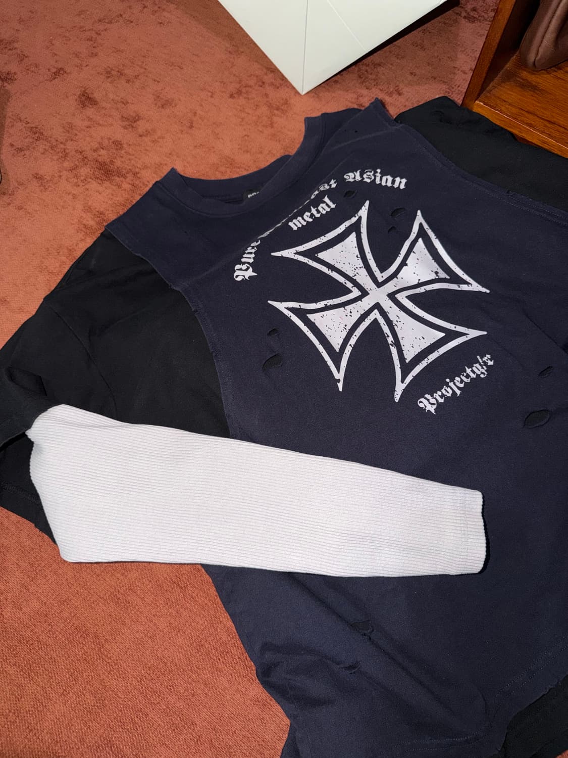 프로젝트 지알 G/R x 엠에프엠 레이어드 롱슬리브 네이비 상품이미지2