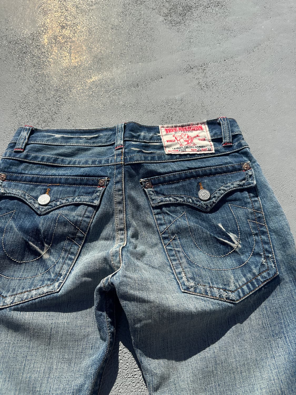 30) 트루 릴리전 남성 y2k 로우라이즈 스트레이트 데님팬츠 상품이미지4