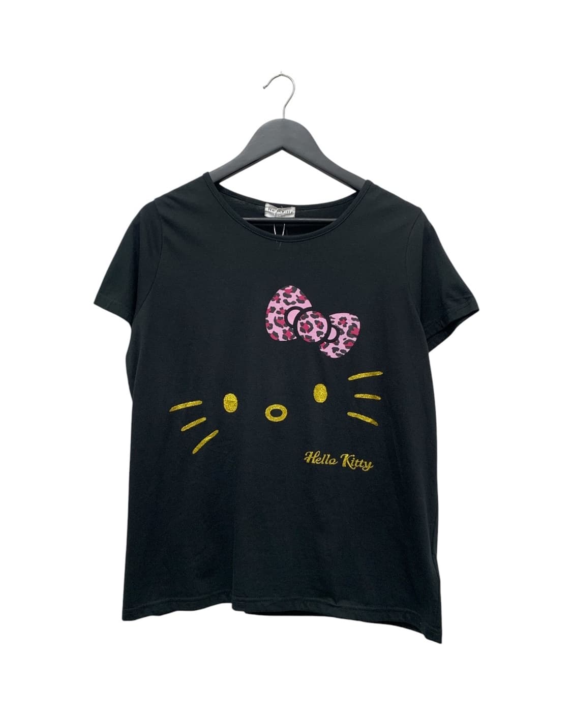 [HELLO KITTY] 헬로키티 레오파드 리본 글리터 반팔 상품이미지1