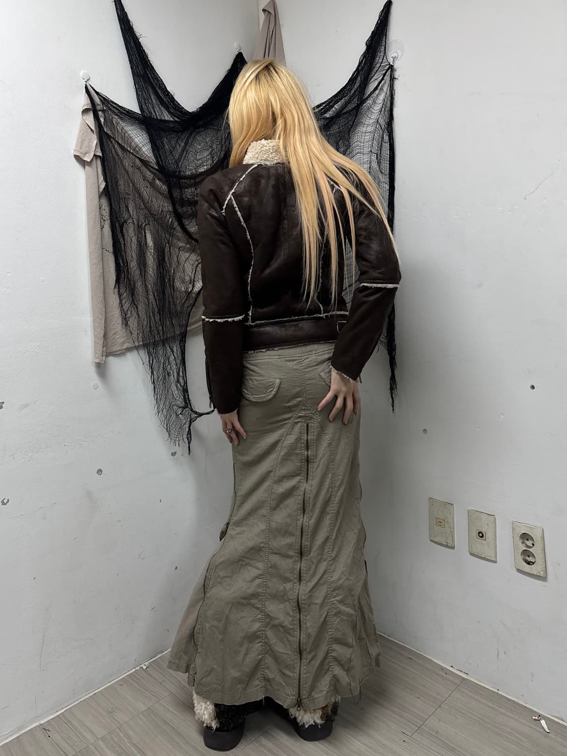 [MNG] Brown Fleece Detail Rider Jacket 상품이미지8