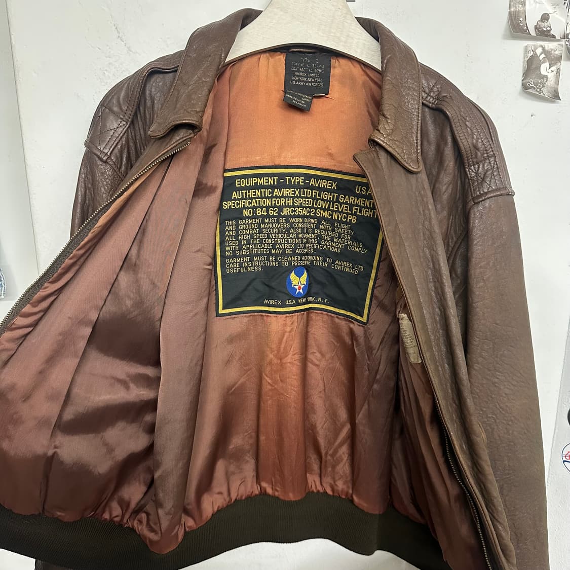 80’s 아비렉스 A-2 레더자켓 (Made in USA) 상품이미지5