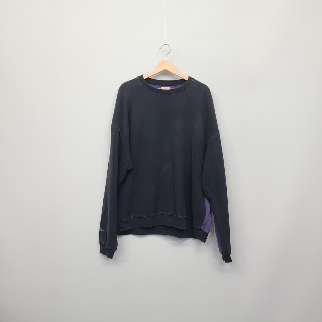 캐피탈(Kapital) 투톤 빅 플리스 스웻셔츠 블랙 퍼플 상품이미지2