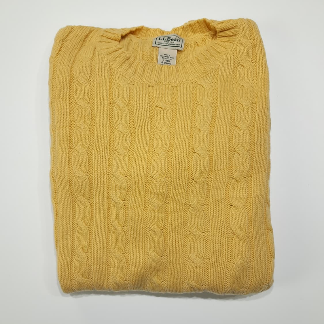 CL353 L 엘엘빈 90s 00s 램스울 케이블 옐로우 니트 스웨터 상품이미지6