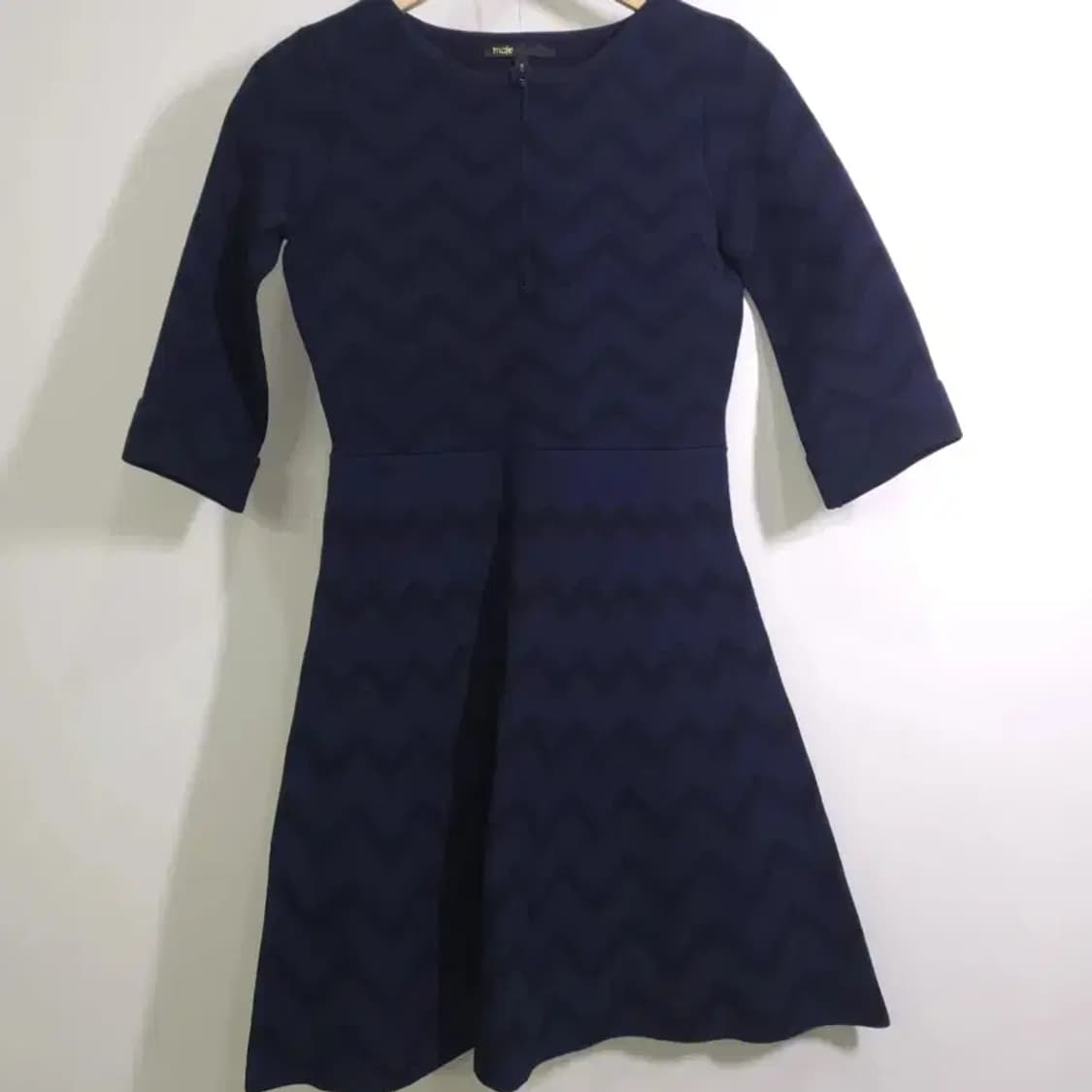 마쥬 네이비 지그재그 패턴 원피스 2사이즈 상품이미지4