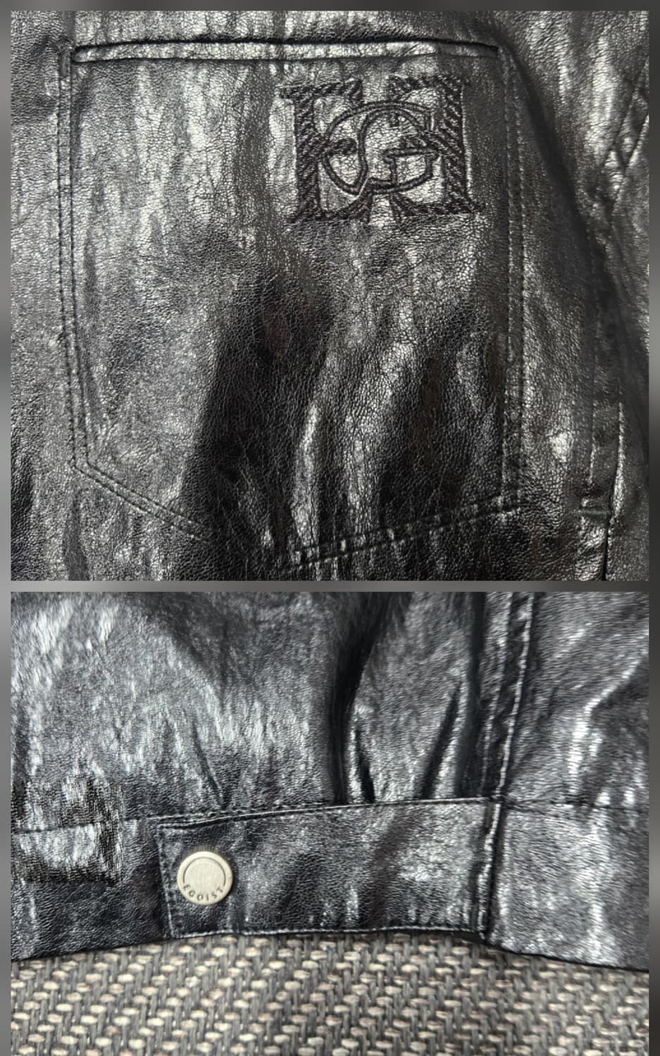 에고이스트 24ss EGOIST 니트 카라 포인트 페이크 레더 자켓 상품이미지6