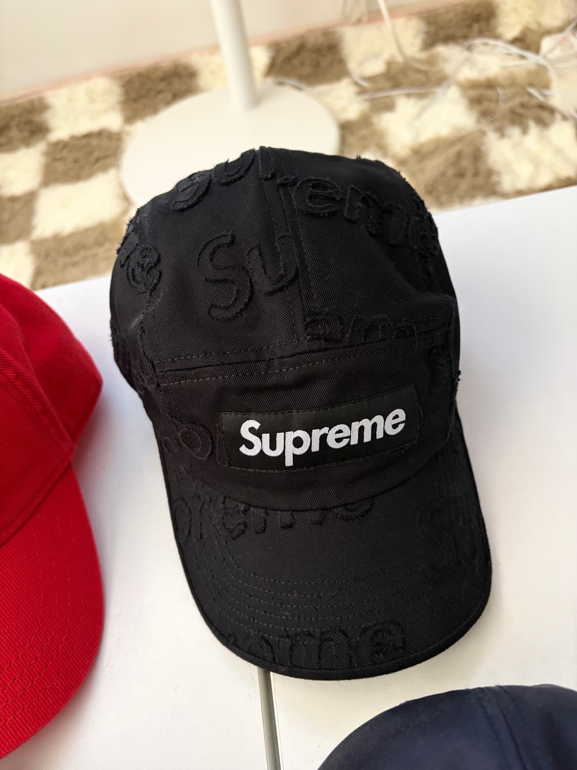 슈프림 레이저드 트윌 캡 블랙 상품이미지1