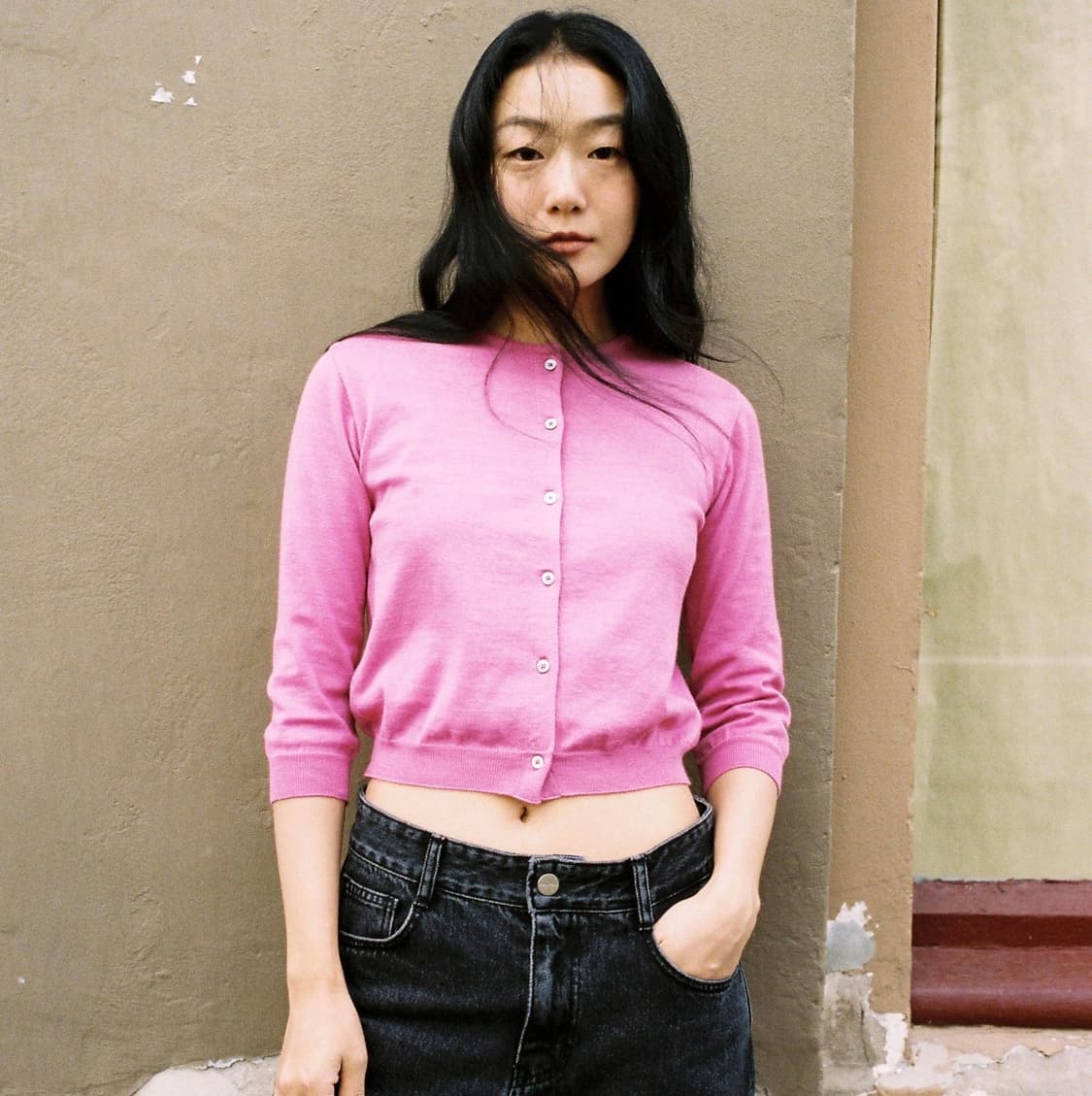 포니테일 크롭 니트 가디건  상품이미지3