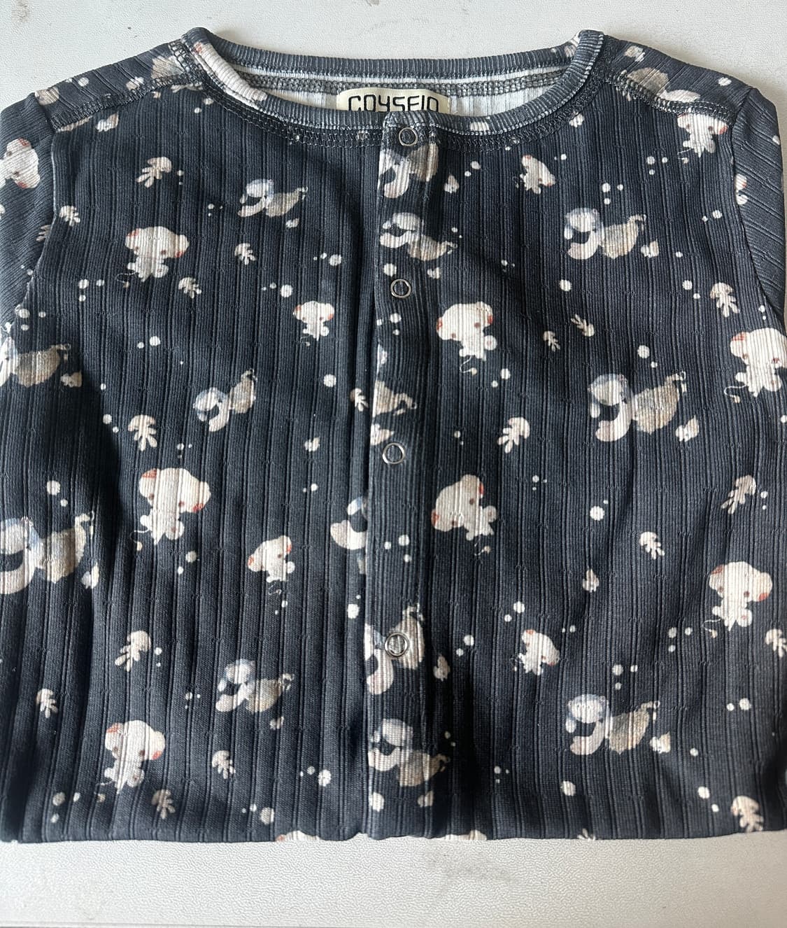 코이세이오 코튼 커들 긴팔 네이비 티셔츠 상품이미지3