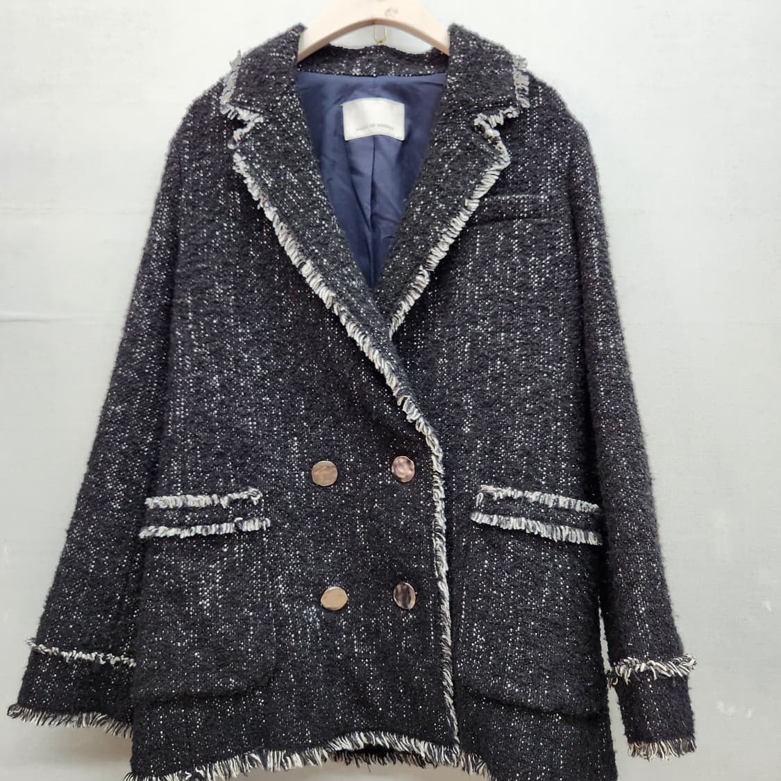 VOV 보브 블랙 트위드 블레이저 오픈 자켓 55(M) 상품이미지2