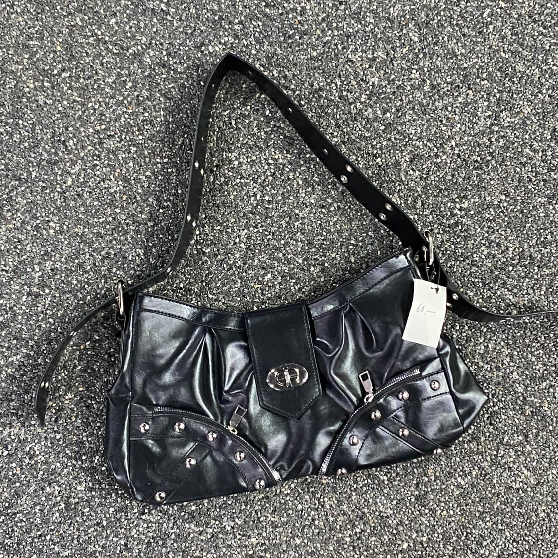 빈티지 y2k 레더 비즈 숄더백 B3450 상품이미지1