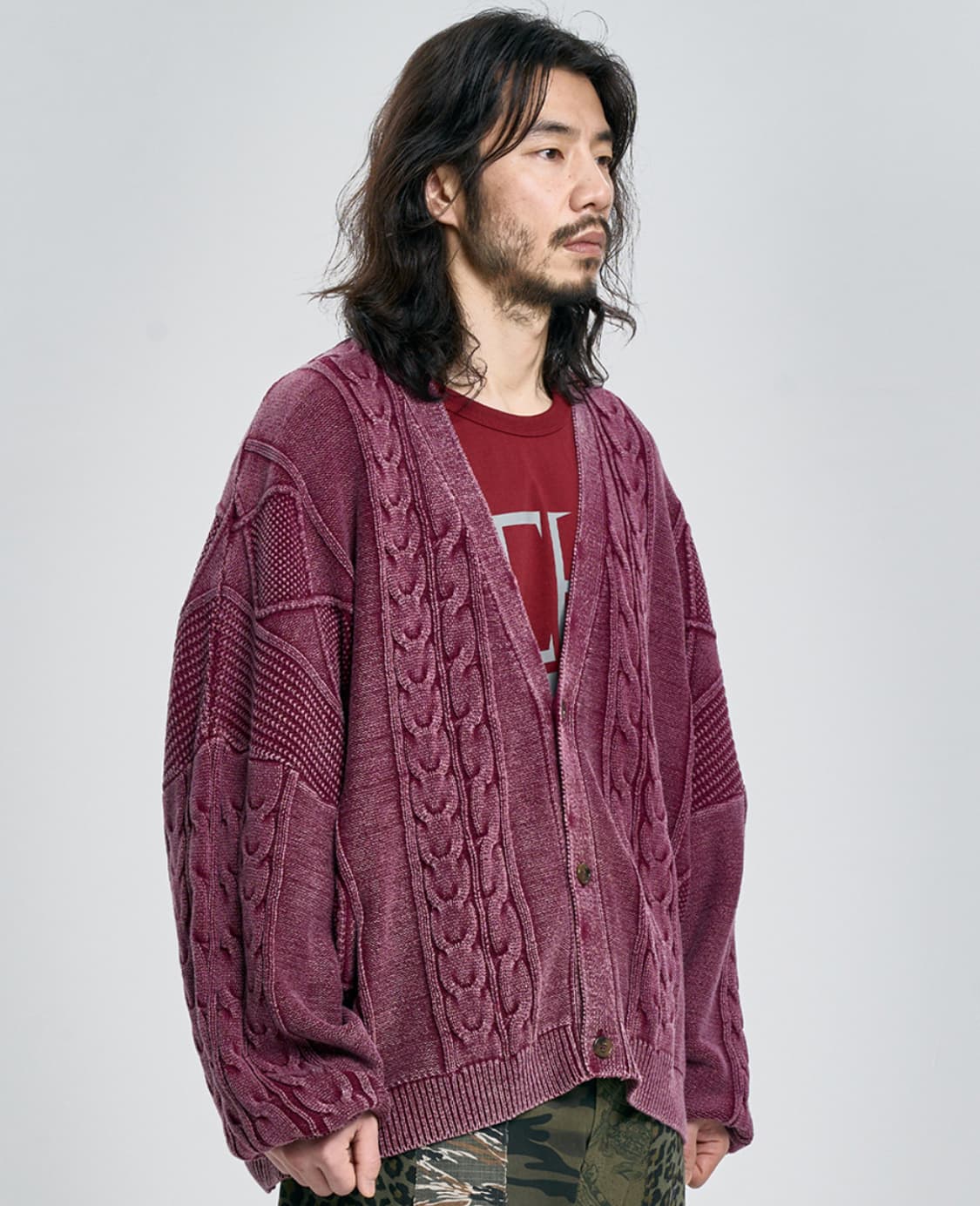 아조바이아조 니트 버건디 급처 상품이미지1