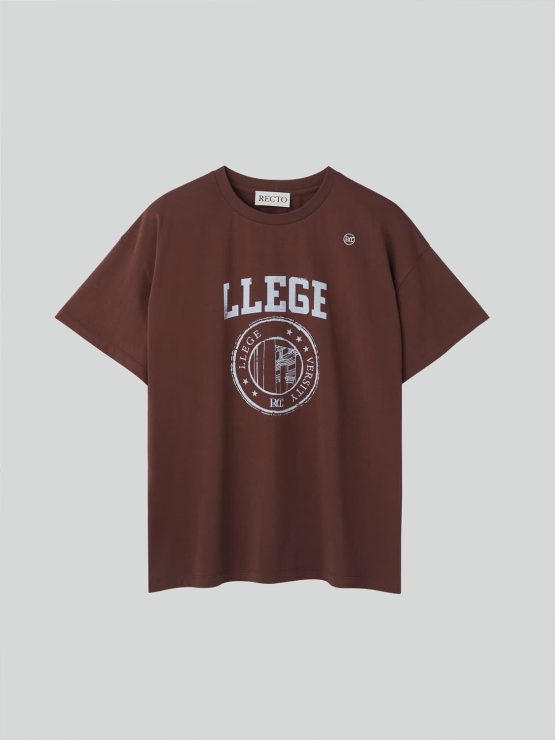렉토 LLEGE 로고 티셔츠 버건디 상품이미지1