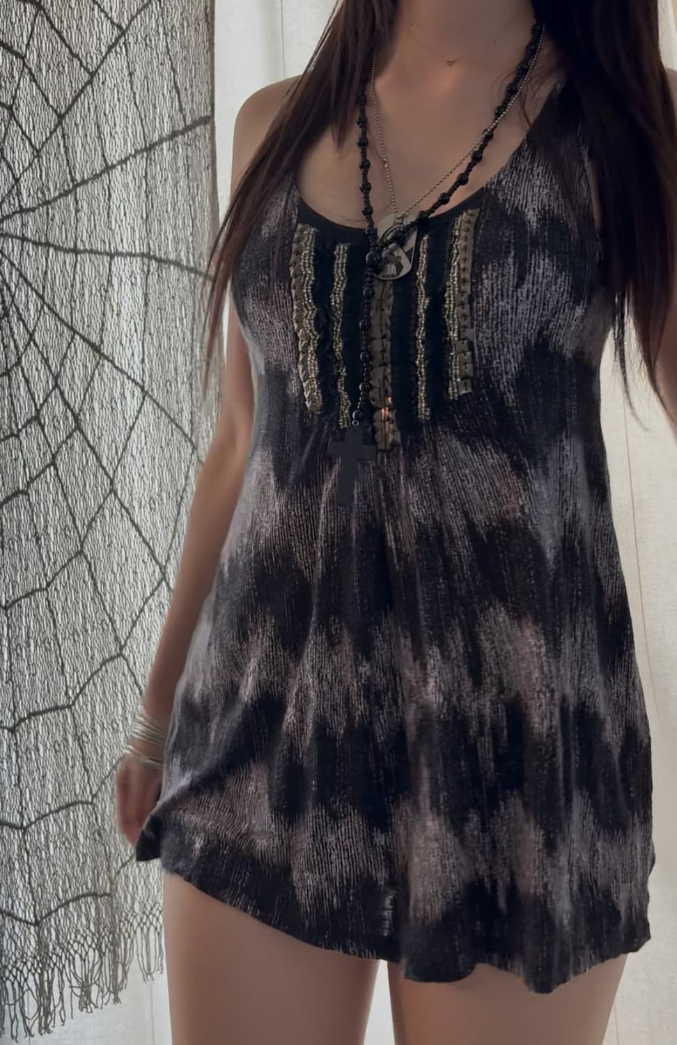 17 stud beads shirring sleeveless 상품이미지3
