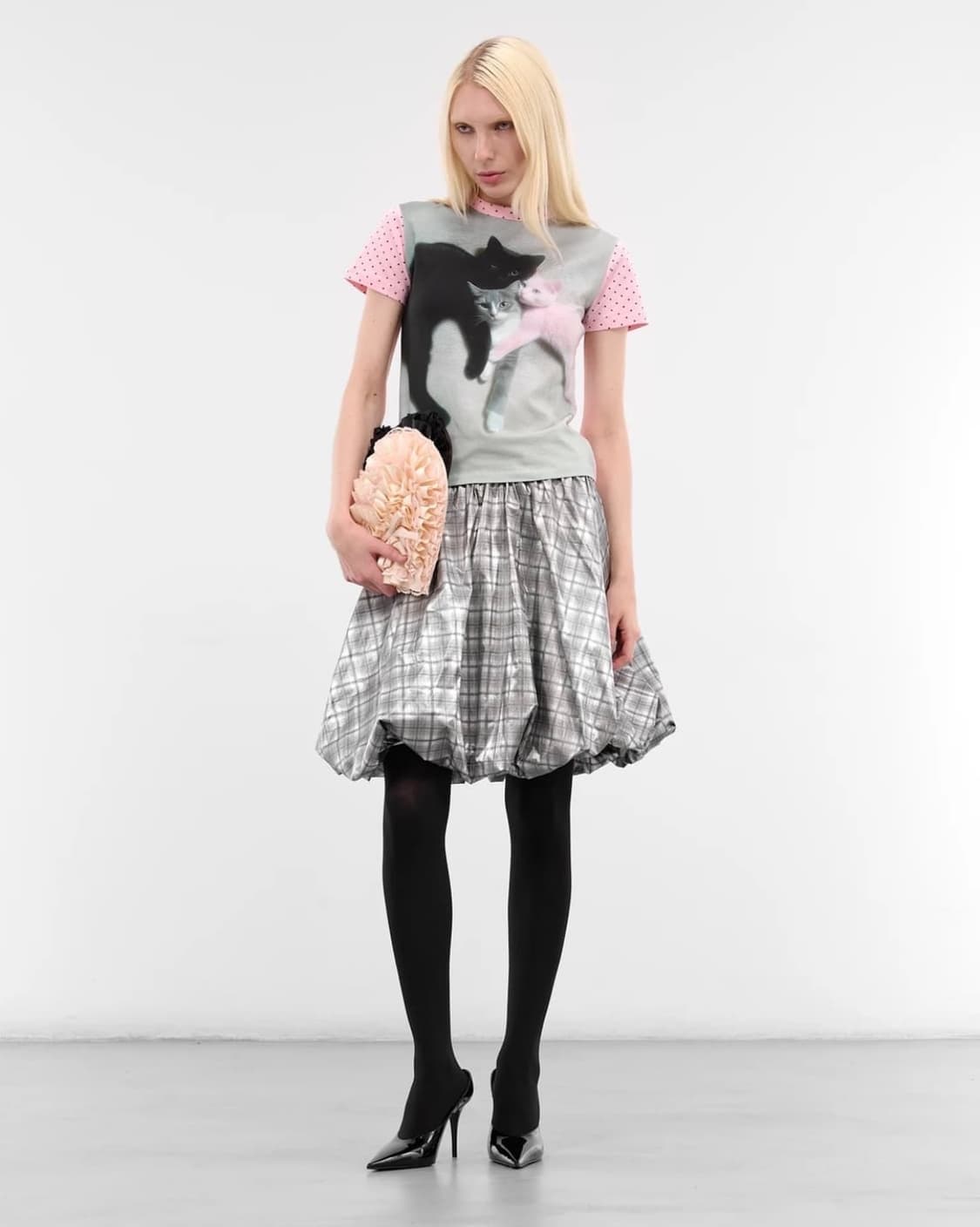 (S,M) 애슐리 윌리엄스 멜로 체크 퍼프 스커트 상품이미지4