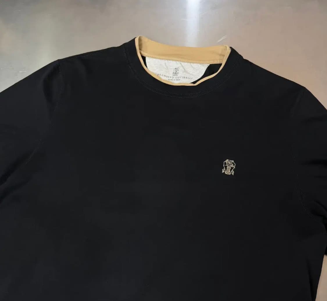 [정품] 브루넬로 쿠치넬리 코튼 저지 티셔츠 블랙 L 상품이미지3