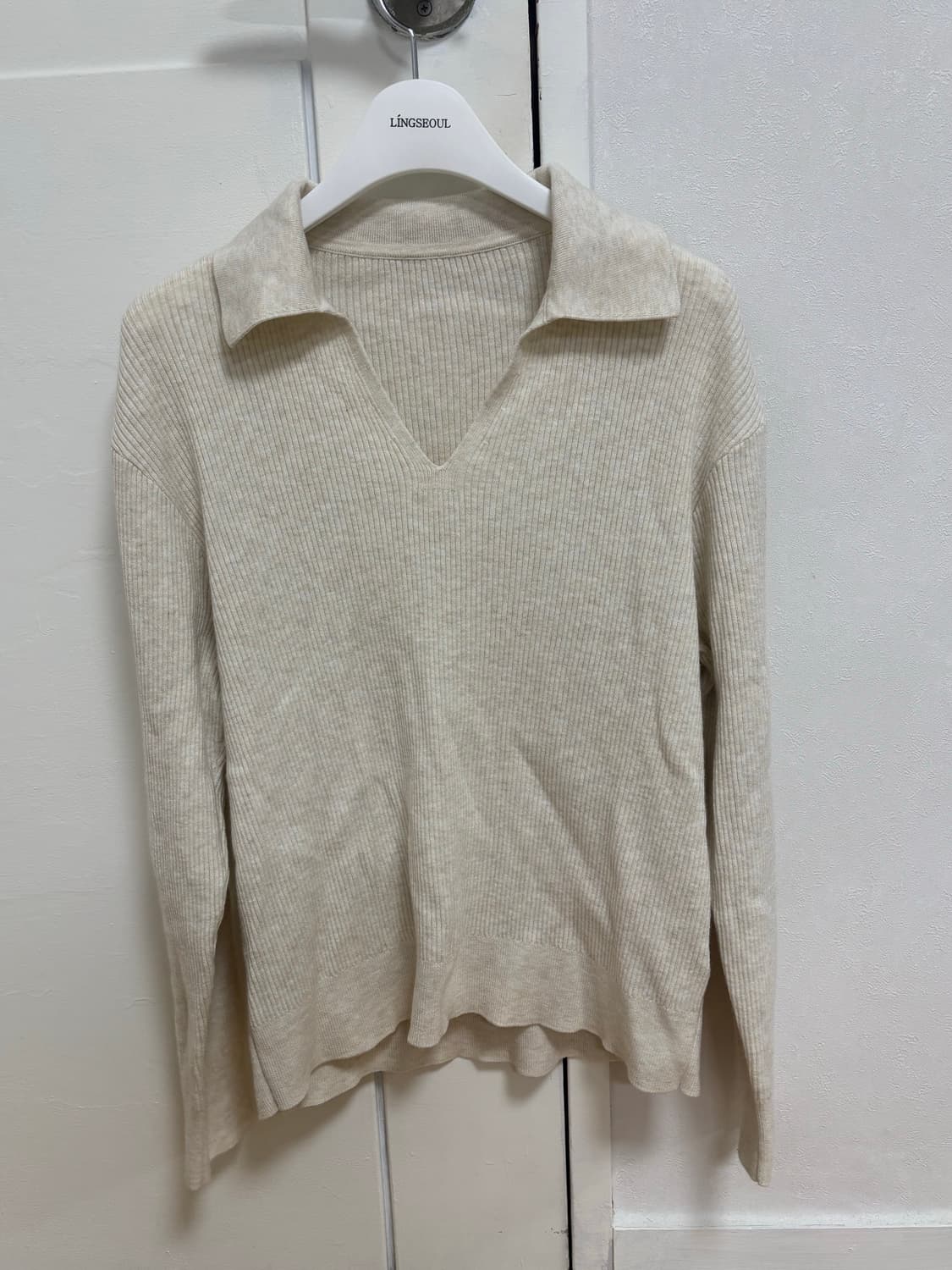 유니클로 워셔블 니트 립폴로 스웨터 m 상품이미지3