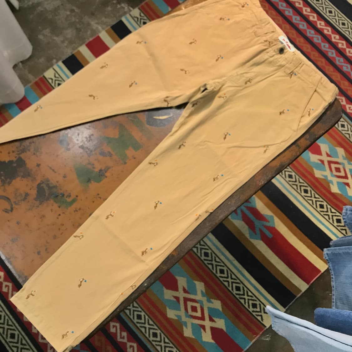 폴햄 도그 패턴 베이지 치노 팬츠 면바지 허리 33 사이즈 상품이미지3