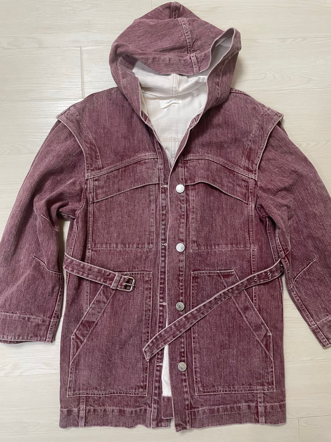 이자벨마랑 버건디컬러 데님 후드 자켓 상품이미지1