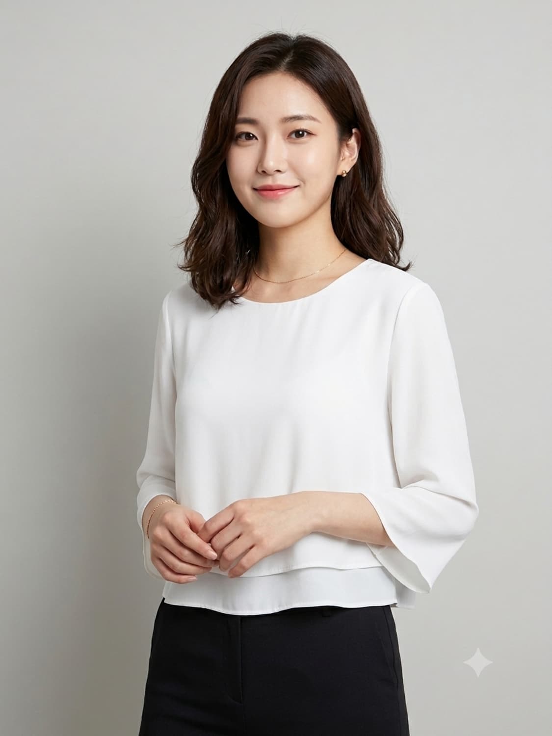 🤍 망고(MNG) 화이트 레이어드 블라우스 | 55(S) | 하객룩·오 상품이미지1
