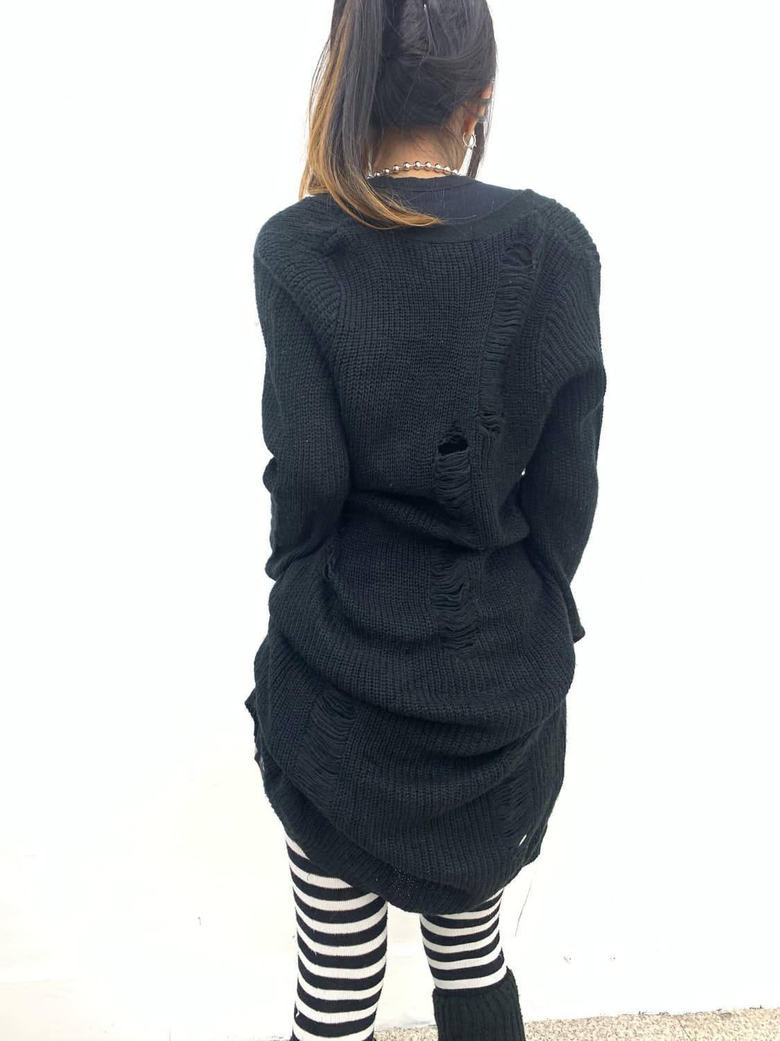 Dig deep distressed grunge long knit car 상품이미지5