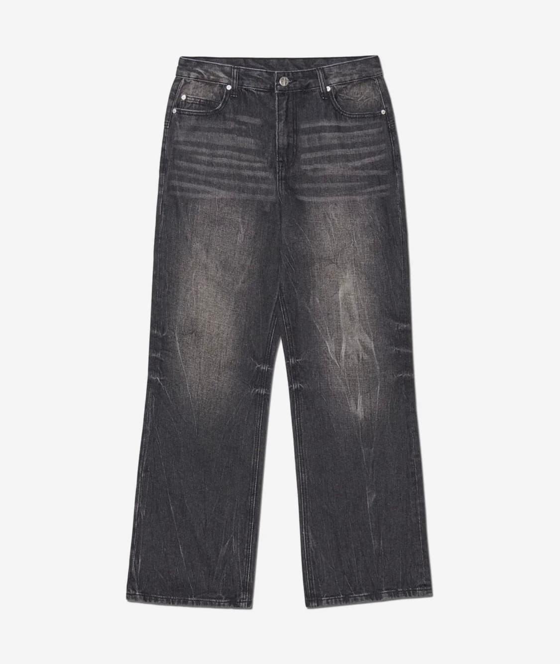 노매뉴얼 세미 플레어 데님 팬츠 - 블랙 상품이미지2