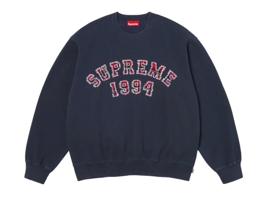 슈프림 플레이드 아크 크루넥 네이비 - 26SS 상품이미지1