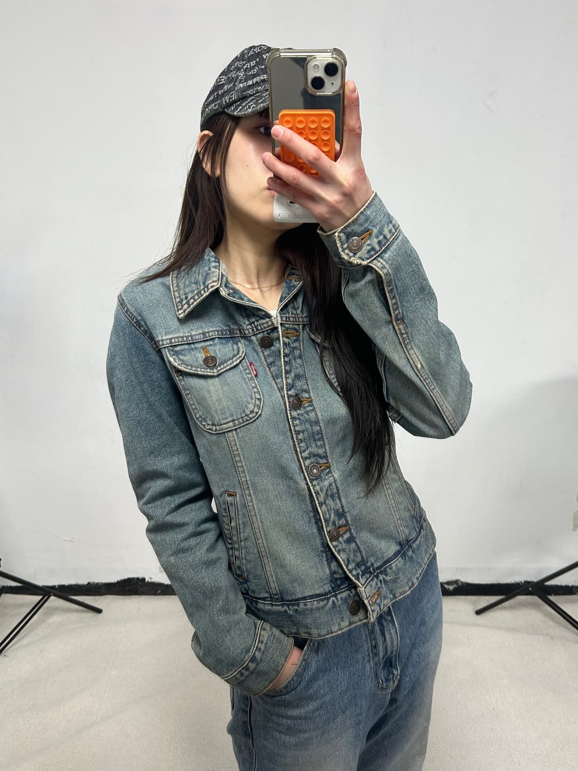 리바이스 레드탭 빈티지 중청 워싱 데님 트러커 자켓 상품이미지1