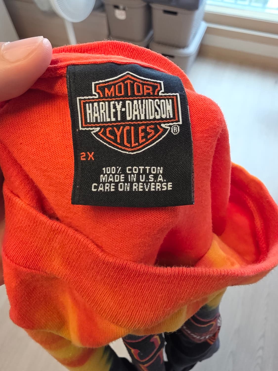 (USA 빈티지)할리데이비슨 블랙 타이다이 긴팔티셔츠 2XL 110 상품이미지5