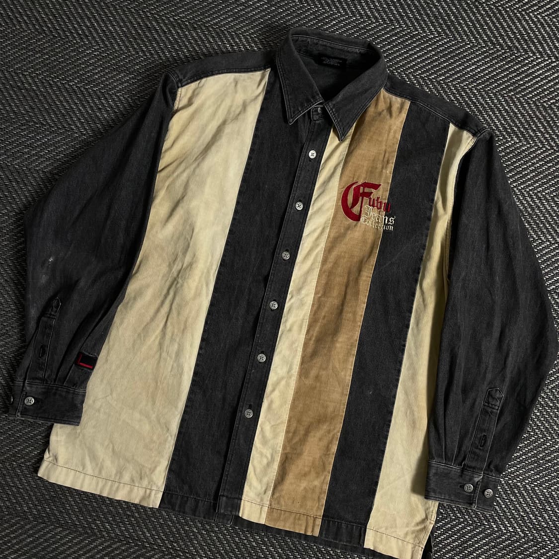 00s 후부 y2k 올드스쿨 코듀로이 데님 박시핏 셔츠y3110 상품이미지1