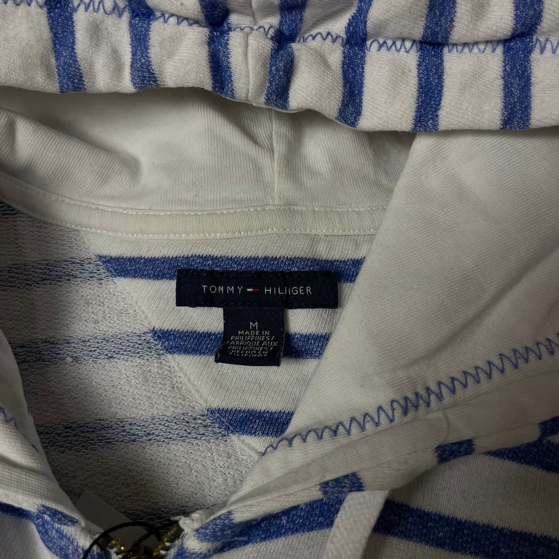 타미힐피거 블루 스트라이프 후드 집업 M 상품이미지4