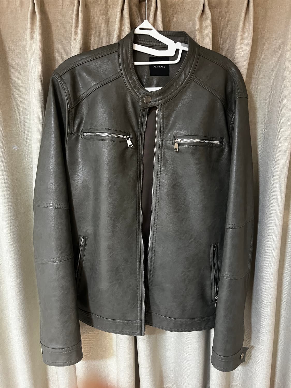 panicale 빠니깔레 차콜 레더자켓 상품이미지1