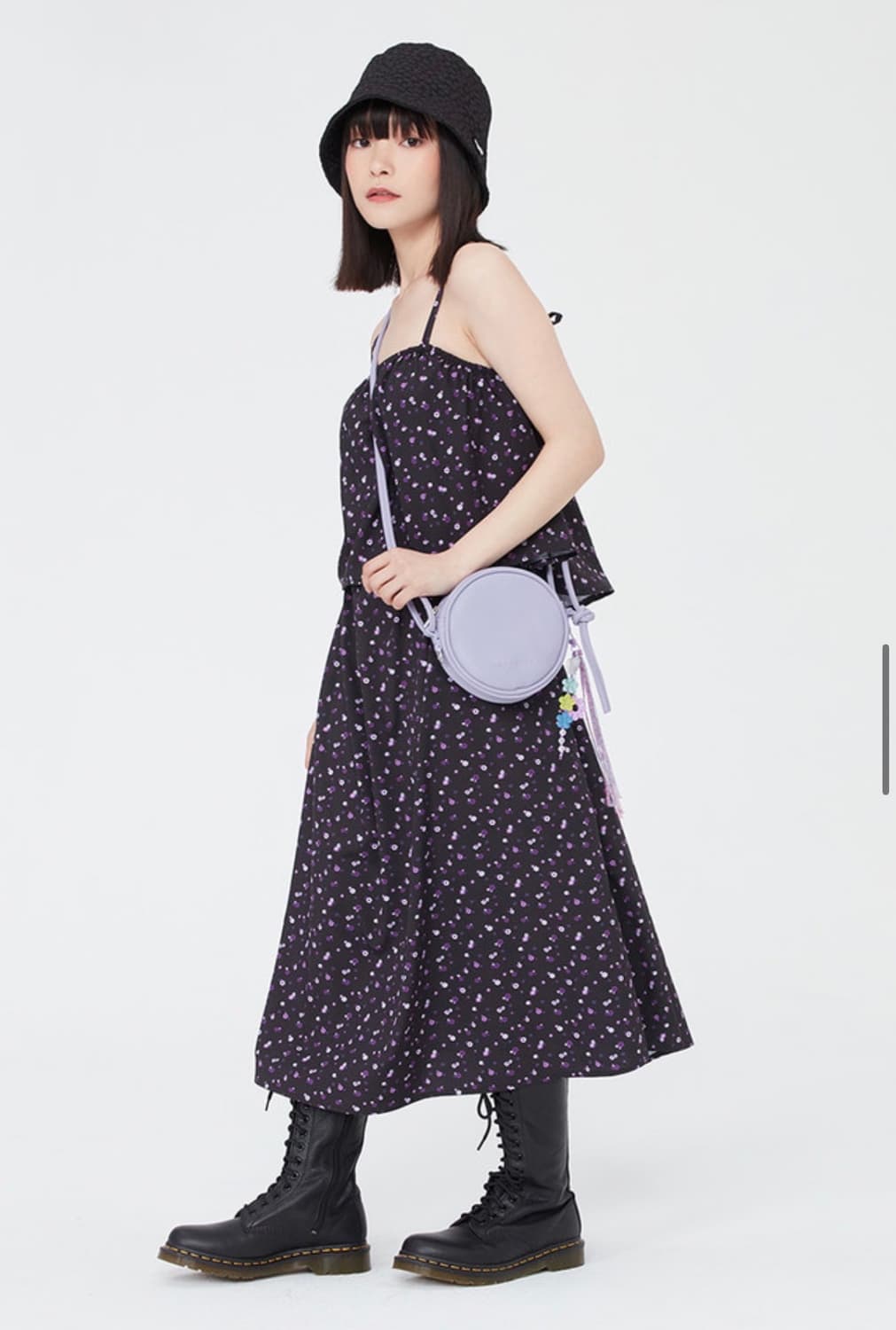 타겟토 플라워패턴 레이어드 원피스 새상품 (F/블랙) 상품이미지2