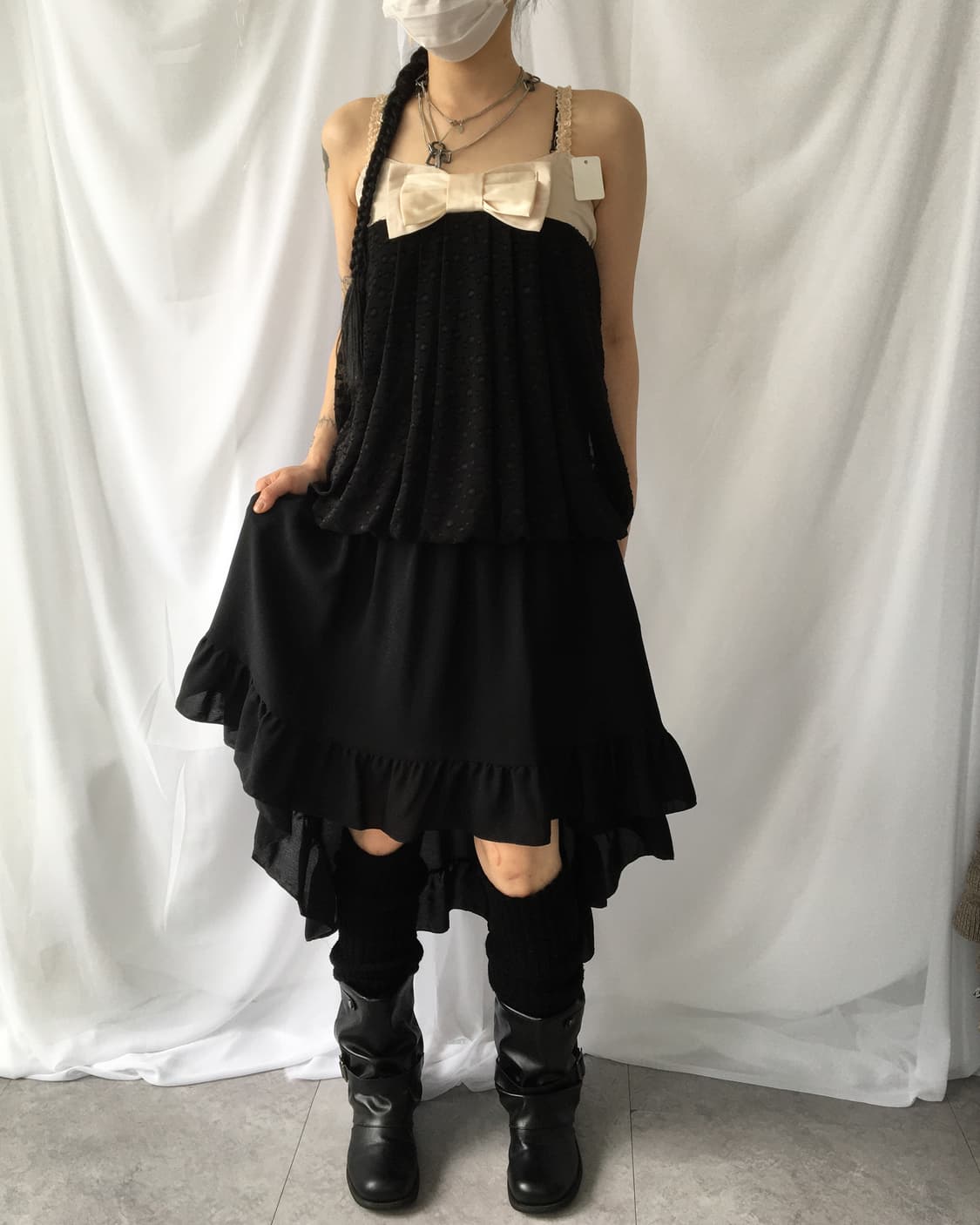 Ribbon trimming unbalanced skirt 상품이미지9