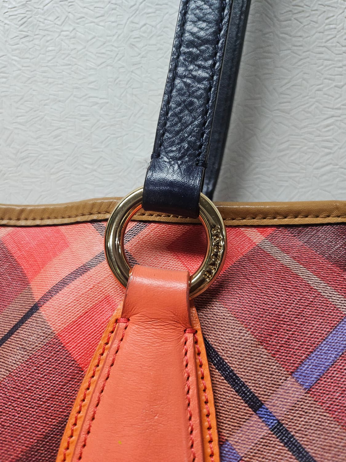 헤지스  WALES CHECK 레드 뉴 체크 패턴 쇼퍼백 상품이미지5