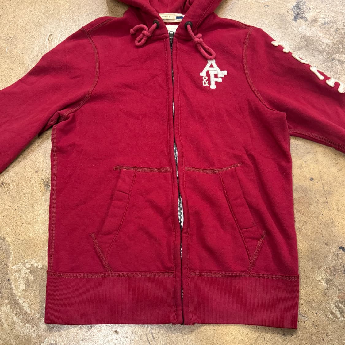 아베크롬비 레드 버건디 후드집업 상품이미지3