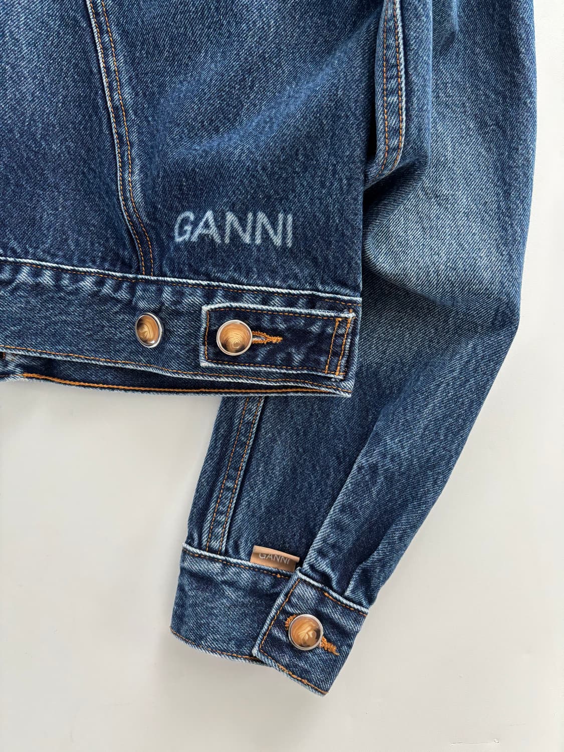 GANNI 가니 데님 숏 카라 더플 자켓 상품이미지9