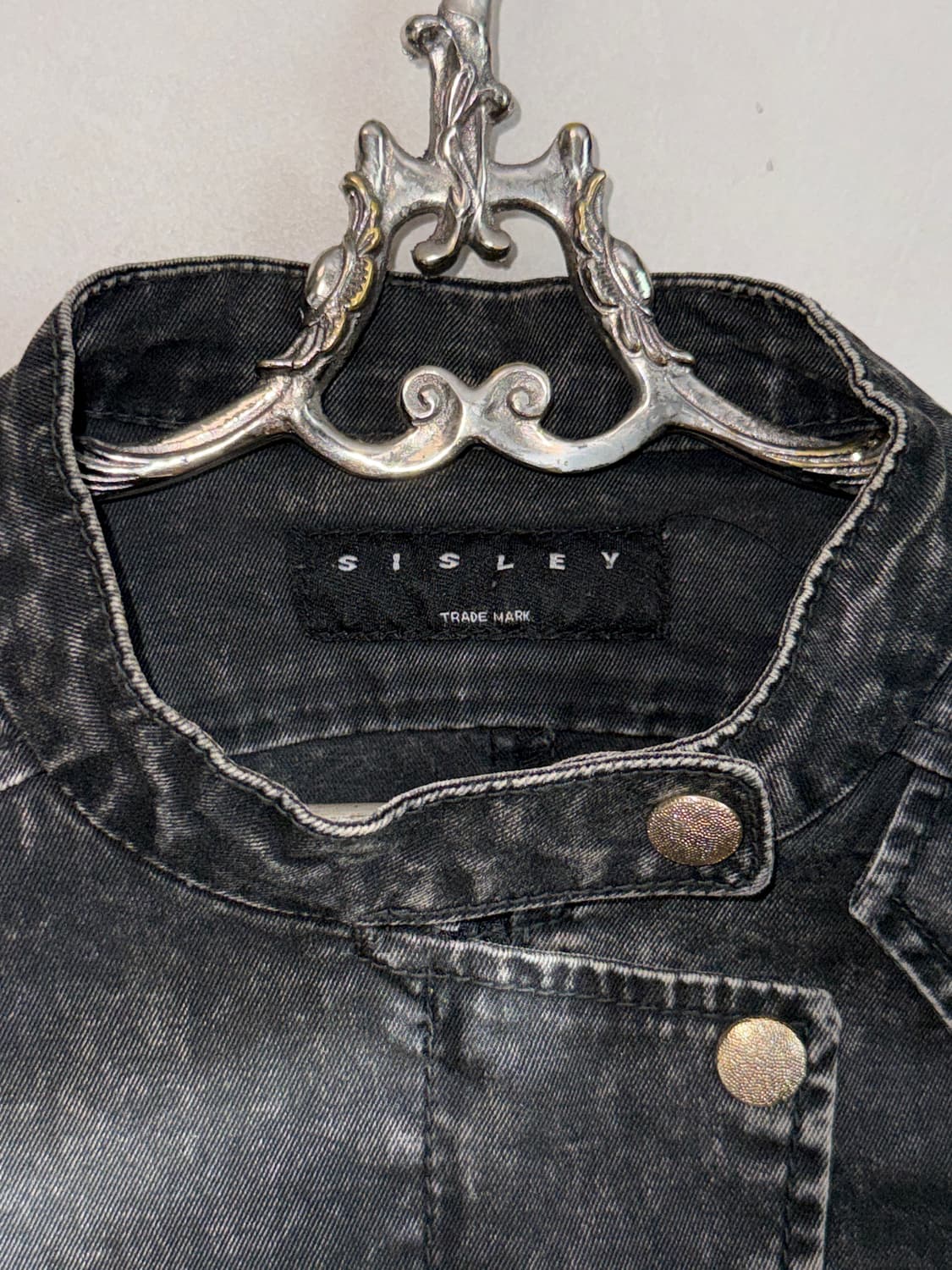 SISLEY black denim line zipper biker jk 상품이미지5