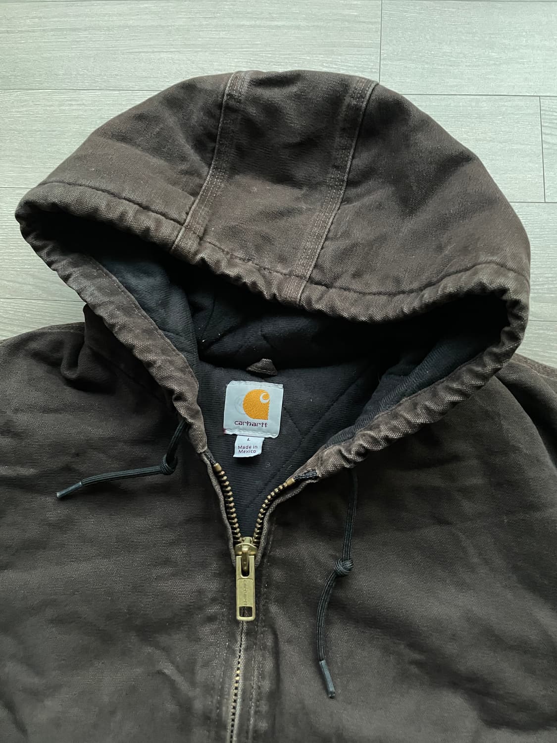 칼하트 j130 DKB 다크 브라운 액티브 자켓 샌드스톤 상품이미지3