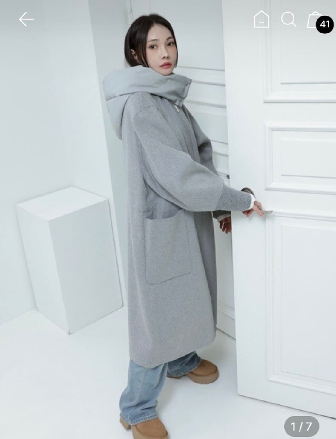 (새상품) 하시에 핸드메이드 캐시미어 코트 상품이미지1